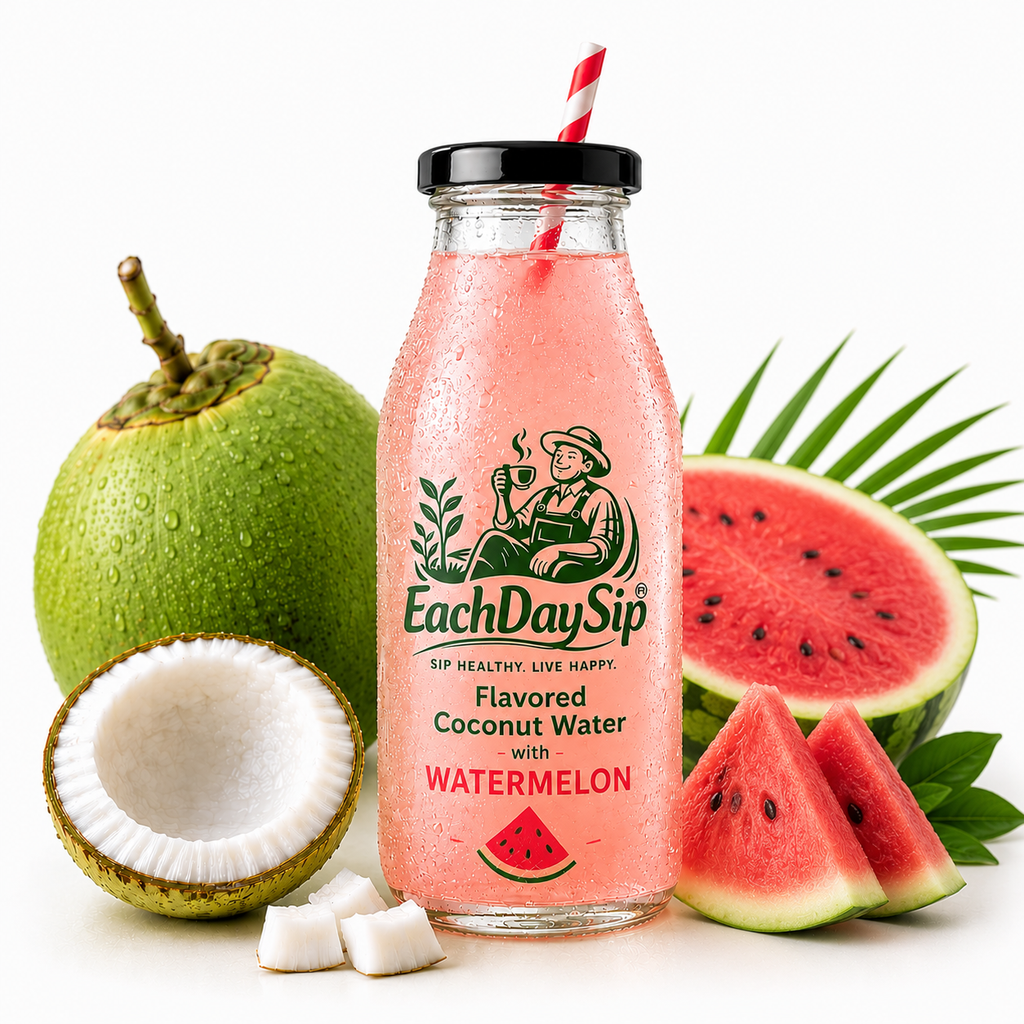 Coconut Water with Watermelon | Refreshing Tropical Hydration Drink | 200ml | EachDaySip