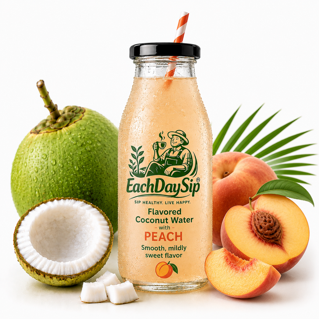 Coconut Water with Peach | Smooth & Refreshing Hydration Drink | 200ml | EachDaySip