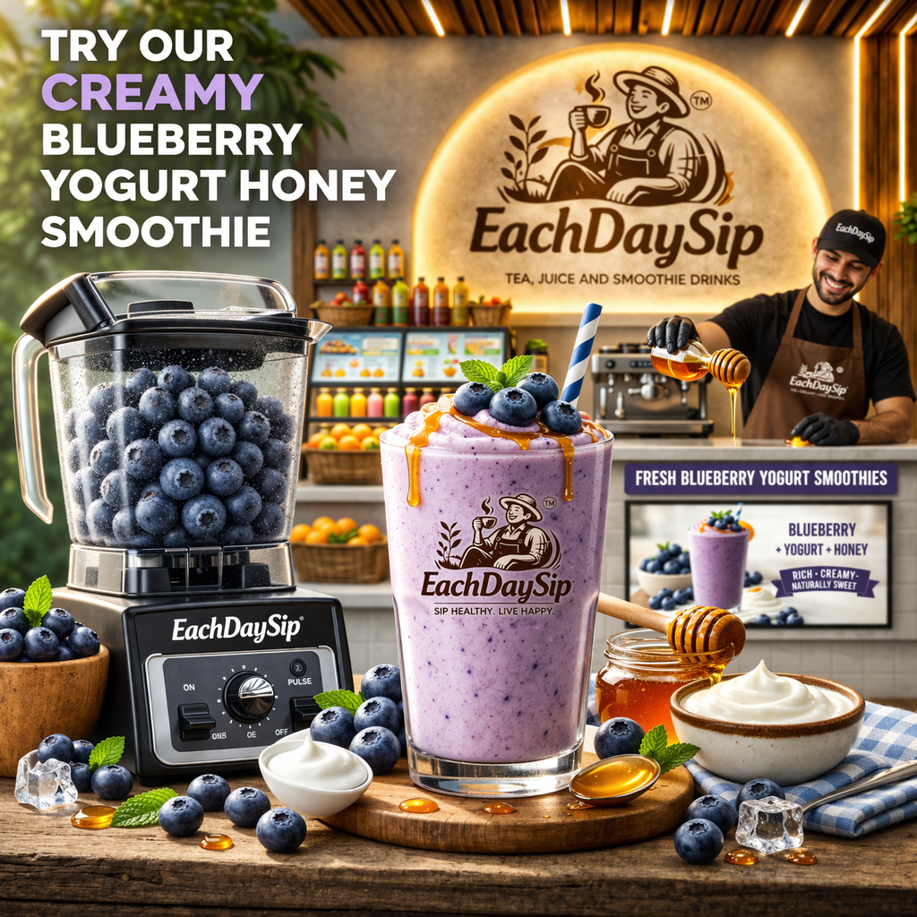 EachDaySip™ Creamy Blueberry Yogurt Smoothie – Fresh & Healthy Drink