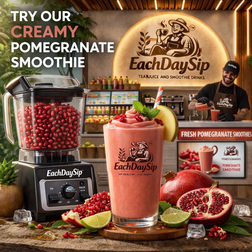 EachDaySip Creamy Pomegranate Smoothie – Fresh & Heart-Healthy Drink