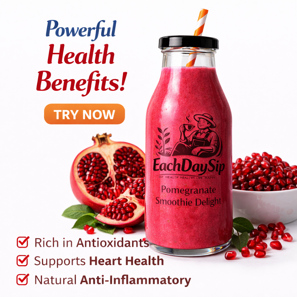 EachDaySip Creamy Pomegranate Smoothie – Fresh & Heart-Healthy Drink