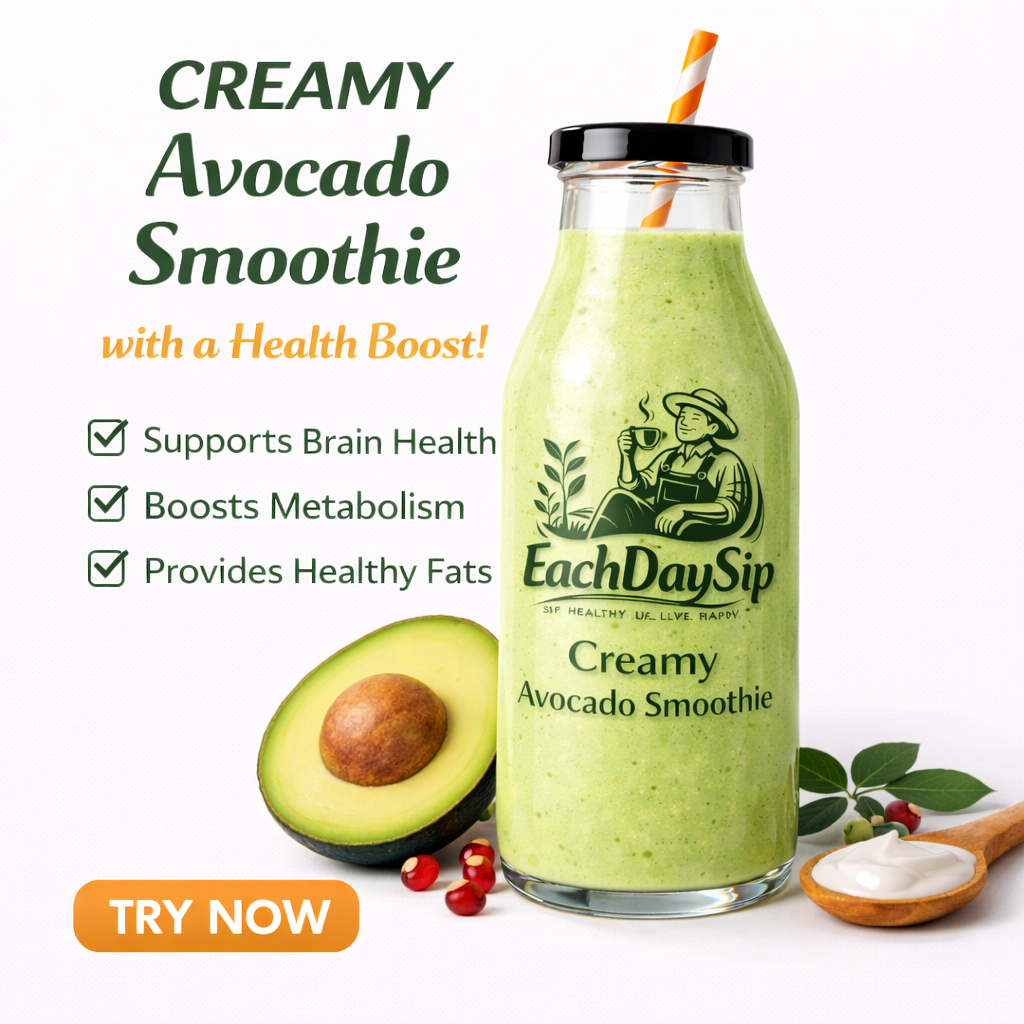 EachDaySip Creamy Avocado Smoothie – Healthy & Energy Boost Drink