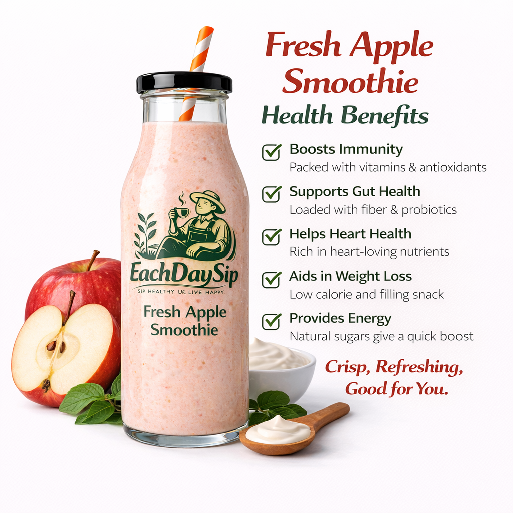 EachDaySip Fresh Apple Smoothie – Creamy & Healthy Energy Drink