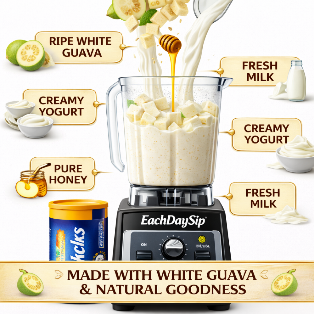 EachDaySip Creamy White Guava Smoothie – Healthy & Refreshing Drink
