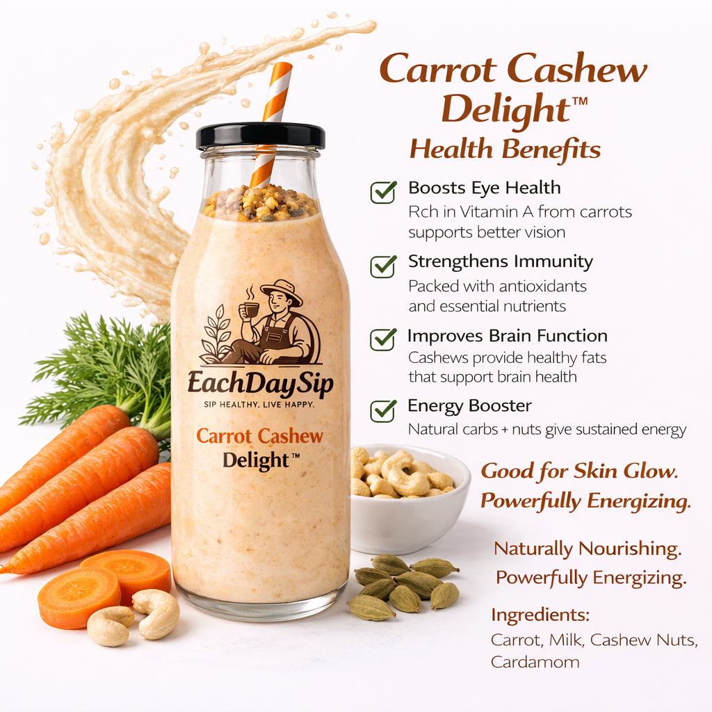 EachDaySip Carrot Cashew Delight™ – Creamy Nutritious Energy Drink