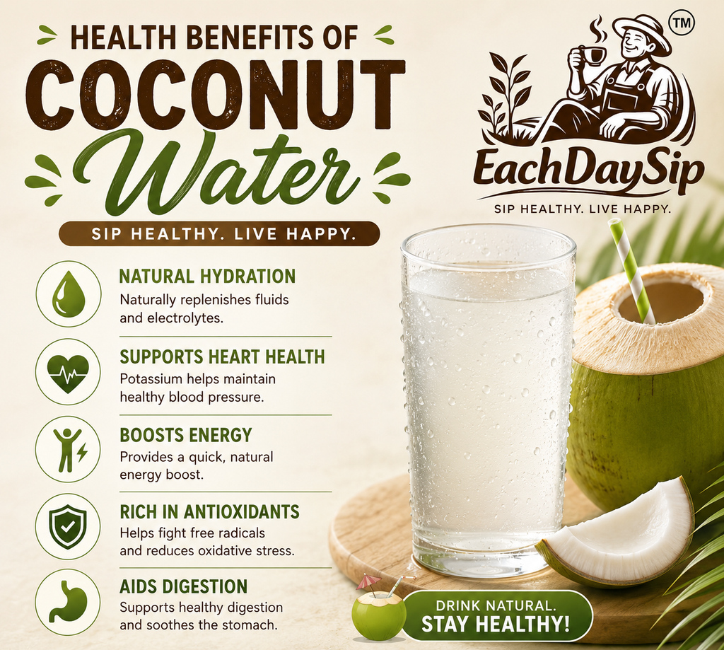 Natural Tender Coconut Water | 100% Pure Hydration Drink | 200ml | EachDaySip