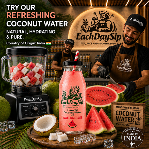 Coconut Water with Watermelon | Refreshing Tropical Hydration Drink | 200ml | EachDaySip