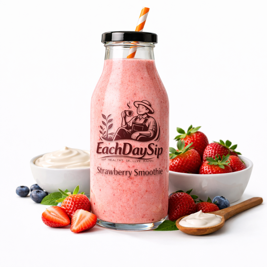 EachDaySip Creamy Strawberry Smoothie – Fresh & Healthy Fruit Drink
