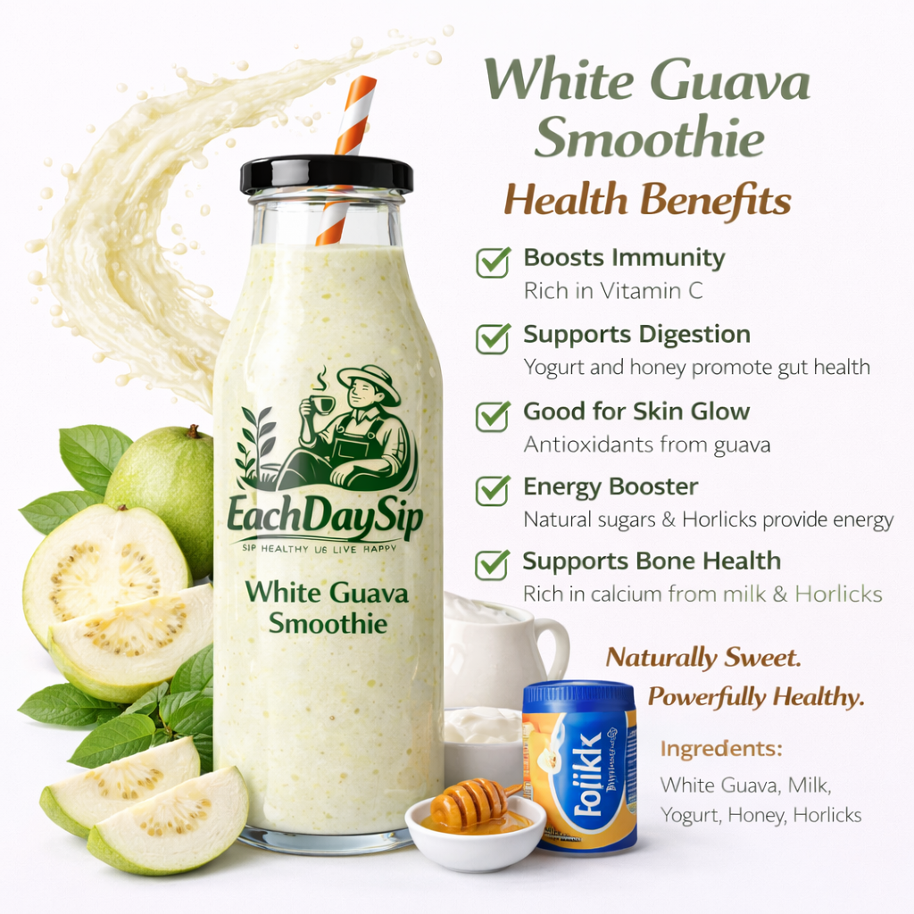 EachDaySip Creamy White Guava Smoothie – Healthy & Refreshing Drink